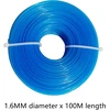 Lism Trimmerio valas 1,6 mm x 100 m, žoliapjovės valas sodui, vejapjovė, elektrinis trimeris, mėlynas apvalus nailoninis siūlas