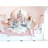 Little Deco Dl5048-04 sienos lipdukas pilis vaikų kambarys mergaitė pasaka sienos lipdukas kūdikių kambariui rožinė miegamojo sienų dekoracija