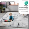 Livabliss Berlin modernus svetainės kilimas - abstraktus marmuro dizainas svetainei 120 x 170 cm, valgomajam, miegamajam - didelis marmurinis kilimas, minkštas trumpo plauko kilimas pilkos, mėlynos, dramblio kaulo spalvos