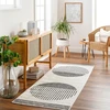 Livabliss Nairobi Boho kilimas svetainei ir miegamajam - 80 x 220 cm, geometrinis raštas, skandinaviškas modernus - dramblio kaulo, kreminės, sidabrinės spalvos