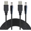 Liwinting 2 x 1 m / 3.28 pėdos usb į nuolatinės srovės kištuką, 5 v usb į nuolatinės srovės kabelį, 5.5 mm x 2.1 mm nuolatinės srovės kištuko lizdo keitiklį, maitinimo įkrovimo kabelį, tinkamą 5.5/2.1 mm nešiojamiesiems kompiuteriams, maršrutizatoriams, m