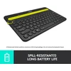 Logitech K480 belaidė bluetooth klaviatūra kompiuteriui, planšetiniam kompiuteriui ir išmaniajam telefonui, kelių įrenginių ir easy-switch funkcija, kompaktiškas dizainas, pc / mac / planšetinis kompiuteris / išmanusis telefonas, olandų qwerty išdėstymas