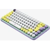 Logitech Pop Keys mechaninė belaidė klaviatūra su pritaikomais jaustukų klavišais, prancūziškas Azerty išdėstymas - žalia/violetinė