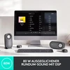 Kompiuterio kolonėlės Logitech Z407 Bluetooth kompiuteriniai garsiakalbiai su žemų dažnių garsiakalbiu ir belaidžiu valdymu, erdvę užpildantis garsas, aukščiausios kokybės garsas su keliais įėjimais, Usb garsiakalbiai - juodi