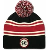 Logoshirt® Harry Potter I Hogwarts Express I Track 9 3/4 I Logo I Bobble Hat I Žieminė I Moterims ir vyrams I Megzta I Siuvinėta I Juoda/tamsiai Raudona/balta I Licencijuotas originalus dizainas, įvairiaspalvis