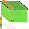 Lolysic pakabinamų bylų rinkinys, 20 vnt., 244 x 314 mm, polipropileninė kartoteka su 20 papildomų spaudžių su etiketėmis biurui, mokyklai ir stalui (emerald)