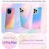 Lonli Hue - skirtas iphone 16 pro max dėklui - holografinis vaivorykštinis telefono dėklas - mielas, unikalus ir estetiškas mobiliojo telefono dėklas - [4 oro pagalvėlės kampuose]