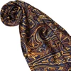 Laikrodis Lorenzo Cana 89139 moteriškas šalis 100% šilkas harmoningų spalvų margintas dvigubo sluoksnio šilko šalikas 30 cm x 160 cm, mėlynas, raudonas, geltonas, oranžinis