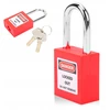 Loto Lockout spyna, darbo saugos, plieno užrakto strypas 38 mm, raudona, 2 raktai