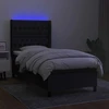 Lova su spyruoklėmis/čiužiniu/LED, juoda, 100x200 cm, audinys