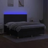 Lova su spyruoklėmis/čiužiniu/LED, juoda, 160x200 cm, audinys