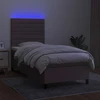 Lova su spyruoklėmis/čiužiniu/LED, taupe, 80x200cm, audinys