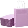 Loveinside 21 x 11 x 27 cm popieriniai maišeliai, vidutinio dydžio kraft violetiniai dovanų maišeliai su rankenomis gimtadienio, vestuvių dovanoms, 25 vnt./rinkinys