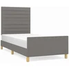 Lova Lovos rėmas be čiužinio, tamsiai pilkas, 90x190cm, audinys