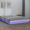 Lova Lovos rėmas su LED, baltos spalvos, 160x200cm, medienos masyvas
