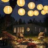 Lqwell® saulės energija įkraunamos dekoratyvinės lemputės-žibintai lauko sąlygoms, 8 m 30 Led, 2 režimai, atsparios vandeniui, saulės energija įkraunamas pakabinamas šviestuvas sodo dekoravimui, šilta balta spalva, skirtas balkonui, vestuvėms, kiemui, vak