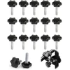 Ltsbaed žvaigždės formos varžtas M6 x 40 mm, 15 vnt. pakuotė, rievėtas varžtas su plastikine rankena, žvaigždės formos rankenėlės sriegio tvirtinimo rankenėlė, rievėti varžtai, anglinis plienas, juodas, skirtas pramoninei įrangai