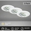 Lubinis šviestuvas Briloner Leuchten – led įleidžiami šviestuvai, 3 vnt. rinkinys, pritemdomi lubiniai šviestuvai, led modulis pasukamas, kiekvienas 6,5 w, 570 liumenų kiekvienas, 3 000 kelvinų, ip23, balti, 82 x 28 mm (skersmuo x aukštis)