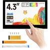 Monitorius Luckfox raspberry pi 5 jutiklinis ekranas - 4.3 colių dsi ekranas, skirtas pi 5/4b/cm4/cm3, palaiko 3d spausdinimą, talpinis jutiklinis 800 x 480, 178° žiūrėjimo kampas, grūdinto stiklo lcd panelė raspberry ekranui