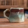 Lucky Cups Rustic keramikinis puodelis, smėlio-mėlynos spalvos, keramikinis puodelis, 300 ml, kavos puodelis, arbatos puodelis, gėrimo puodelis, arbata, kava (žalia-raudona)