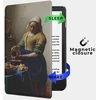 Lunso - dėklas, tinkamas Kobo Nia (6 colių) - veganiškos Saffiano odos uždangalas - Increase milk girl