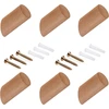 Lwzko 6 medinių pakabų rinkinys, natūralios sieninės pakabos, bukas, minimalistinės universalios kepurių pakabos svetainei, prieškambariui, skirtos kabinti paltus, kepures ir kt. (3 x 10 cm)