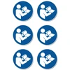M002 din en iso 7010 / asr a1.3 lipdukai, skersmuo 5 cm, 6 vnt.