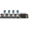 M.2 Nvme į 4 prievadų Pci-e 1x Usb 3.0 Riser Card, 4 Pcie grafikos plokštės prailginimas, M.2 Nvme į Pcie 1x Riser Card, adapterio daugiklio plokštė, skirta Bitcoin kasimui