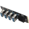 M.2 Nvme į 4 prievadų Pci-e 1x Usb 3.0 Riser Card, 4 Pcie grafikos plokštės prailginimas, M.2 Nvme į Pcie 1x Riser Card, adapterio daugiklio plokštė, skirta Bitcoin kasimui