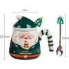 Magicvogel kalėdinis kavos puodelis 400 ml didelis kalėdinis puodelis animacinis 3d santa claus kavos puodelis kalėdinis puodelis su dangteliu ir šaukšteliu kūrybinė dovana arbatos puodelis (žalias)