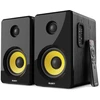 Kompiuterio kolonėlės Majority D40x aktyvios lentyninės kolonėlės, 70 W 2.0 geltono kevlaro kūgio monitoriaus kolonėlės, studijinis monitorius su bluetooth, hifi lentyninės kolonėlės su optiniu, Rca, Usb Aux ir nuotolinio valdymo pulteliu