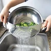 Makaronų koštuvas, puodo koštuvas, nerūdijančio plieno koštuvas, plokščias koštuvas, pusmėnulis, universalus keptuvės koštuvas, pagalbinė priemonė vandeniui, aliejui nukošti, filtravimui, virtuvės įrankis, galima plauti indaplovėje, 33 cm