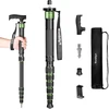 Manbily monopodas kamerai 168 cm žygio lazdos aliuminio kelioninis monopodas nešiojamas kompaktiškas lengvas su lazda rankena nešiojimo krepšys 7kg apkrova dslr kamerai vaizdo kamerai (a-555l) žalias