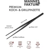 Mannesfaktur Premium Cooking & Grilis žnyplės – 30 cm ilgio – nerūdijančio plieno – juodo chromo – mėsos žnyplės – tikslios – patogios – stabilios – patogios