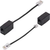 Maozhou 2 vnt. Rj11 į Rj45 adapterių rinkinys, juoda Rj11 6p4c jungtis, telefono kabelio į Rj45 8p8c adapteris, ethernet į telefono laidinio ryšio keitiklis