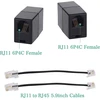 Maozhou 2 vnt. Rj11 į Rj45 adapterių rinkinys, juoda Rj11 6p4c jungtis, telefono kabelio į Rj45 8p8c adapteris, ethernet į telefono laidinio ryšio keitiklis