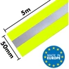 Marardi atšvaitinė juosta siuvimui - atšvaitinė juosta [5 m x 50 mm] [fluorescentinė geltona] 100% poliesteris - atšvaitinė juosta gerai matoma - atspindžio koeficientas ≥300