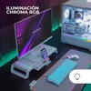 Mars Gaming Mgs-one Baltas, Chroma Rgb monitoriaus stovas, reguliuojamas dydis, išmaniojo telefono ir planšetinio kompiuterio stovas, priekinis Usb 2.0