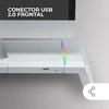 Mars Gaming Mgs-one Baltas, Chroma Rgb monitoriaus stovas, reguliuojamas dydis, išmaniojo telefono ir planšetinio kompiuterio stovas, priekinis Usb 2.0