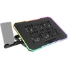 Mars Gaming Mnbc7, aušinimo pagrindas ir stovas 16 colių, rgb 10 režimų, 6 valdomi ventiliatoriai, 6 padėčių stovas, išmaniojo telefono stovas, 2 usb 2.0, juodas