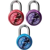 Master Lock 1533tri mini pakabinamos spynos su kodu, mėlyna, violetinė ir raudona spalvos, 3 vnt.