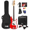 MAX Elektrinė bosinė gitara Gigkit raudona + stiprintuvas stovas dėklas