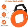 Maxawe 45 m kabelio įtraukimo pagalbinė priemonė, 4 mm įtraukiama spiralė, įtraukiama spyruoklė, poliesterio traukimo viela tuštiems vamzdžiams su 6 adapteriais ir pirštinėmis, stiklo pluošto žuvies juostos įtraukimo pagalbinė priemonė, kabelio traukimo p