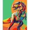 Meecaa tapyba pagal skaičius spalvingas dinozaurų rinkinys suaugusiems pradedantiesiems "pasidaryk pats" aliejinė tapyba 40 x 50 cm (dinozauras, be rėmo)