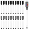 Meetory 10 vnt. 2-in-1 magnetiniai rašikliai baltajai lentai - sausai valomi su trintuku, skirti naudoti mokykloje, biure, namuose, juodi
