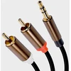 Meiriyfa rca į jack kabelis, 3,5 mm jack kištukas į 2x rca male y adapterio kabelį jack kabelis išmaniesiems telefonams, garsiakalbiams, planšetiniams kompiuteriams, hdtv, namų kinui - 3m