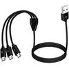 Meiriyfa Usb A į 3x Micro Usb daliklis, 1m, juodas