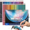 Metaliniai spalvoti pieštukai, 50 vnt. suaugusiems, piešimui ir eskizams