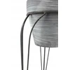 Metalinis gėlių stovas 50 cm su keramzito vazonu, pilkas