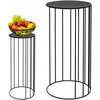 Metalinis gėlių stovas, gėlių vazono laikiklis, staliukas, juodas, loft stilius, 50 cm